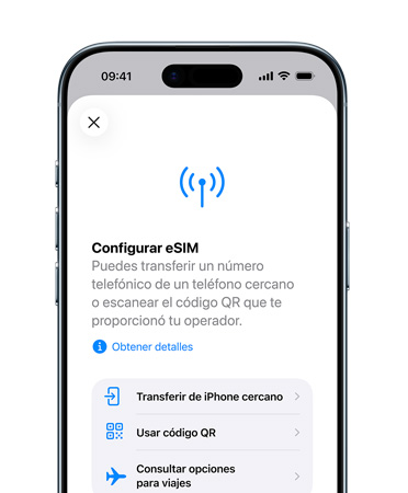 iPhone Air, parte frontal, con la funcionalidad Configurar Red Celular en uso