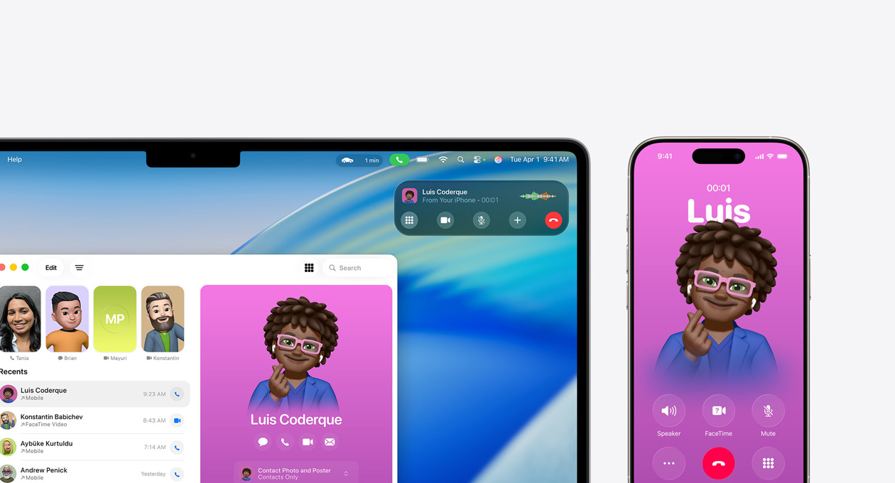 Un Mac affichant la nouvelle app Téléphone