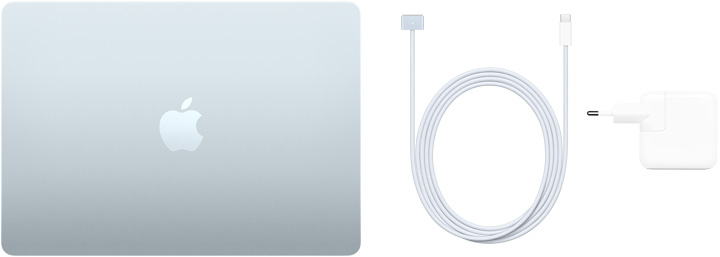 MacBook Air 13 inci, Kabel USB-C ke MagSafe 3, dan Adaptor Daya USB-C 30 W