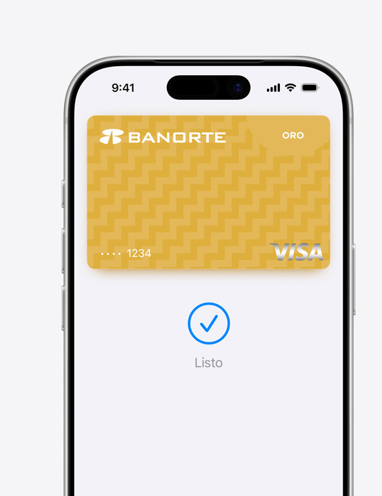 Pantalla de un iPhone, se ve una Mastercard siendo usada para pagar con Apple Pay