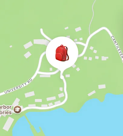 使用尋找功能，在地圖上標示出背包的位置