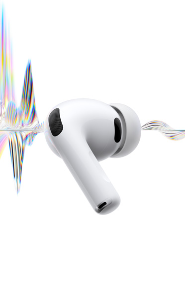 AirPods Pro 3, warna putih, mikrofon peredam kebisingan, eartip silikon, batang pendek