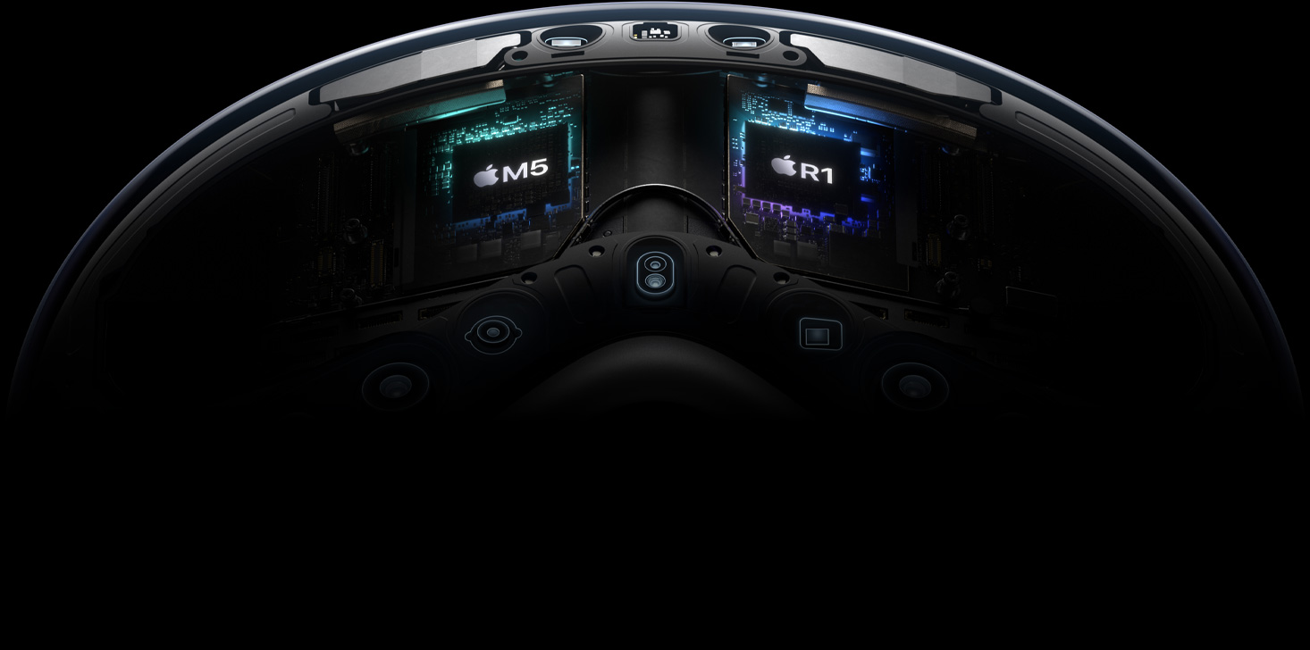 تسليط الضوء على شريحتي M2 وR1 في Apple&nbsp;Vision&nbsp;Pro