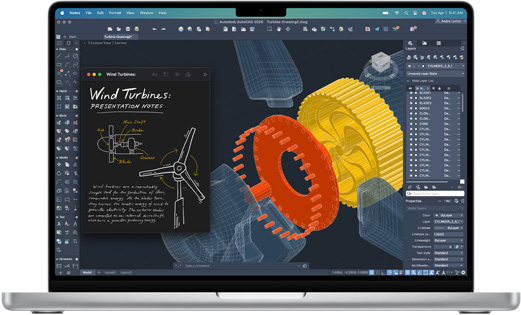 AutoCAD app shown on a MacBook Pro