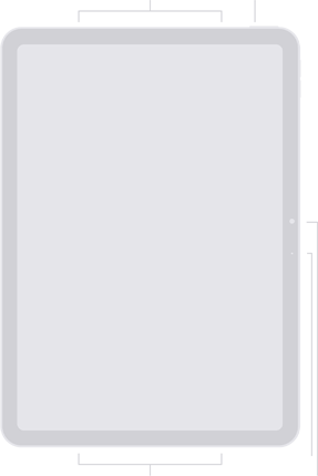 الرسم البياني الأمامي لجهاز iPad Air