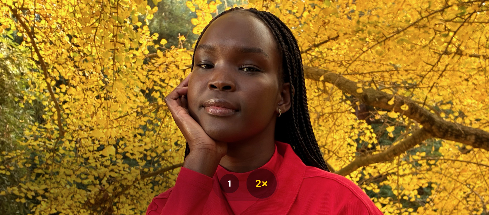 Foto, mis on tehtud suurendusega, kasutades 1x ja 2x Fusion kaamerarežiimi.