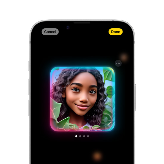 iPhone 16e ekraan näitamas Image Playground rakendust.