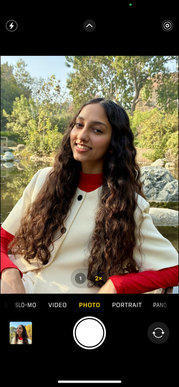 Foto, mis on tehtud suurendusega, kasutades iPhone 16e 1x ja 2x Fusion kaamerarežiimi.