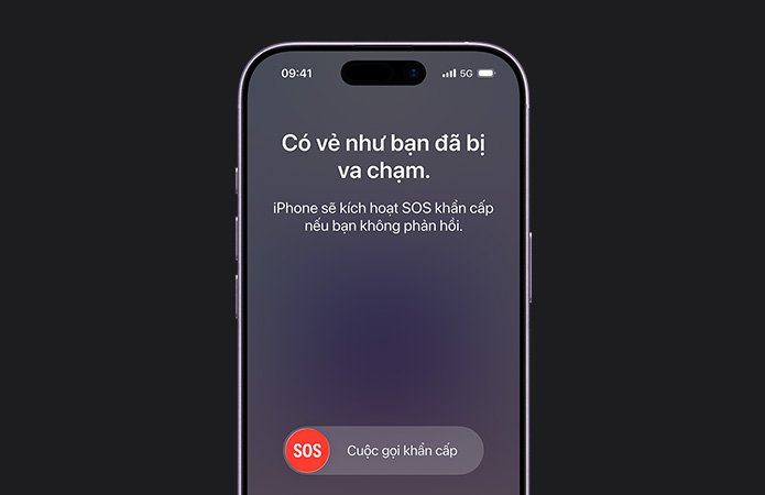 iPhone 17, vỏ ngoài mặt trước, các góc bo tròn, tính năng phát hiện va chạm đang được sử dụng